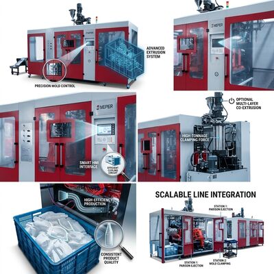 High Output 180kg/h PE Extrusion Blow Molding Machine MP100FD